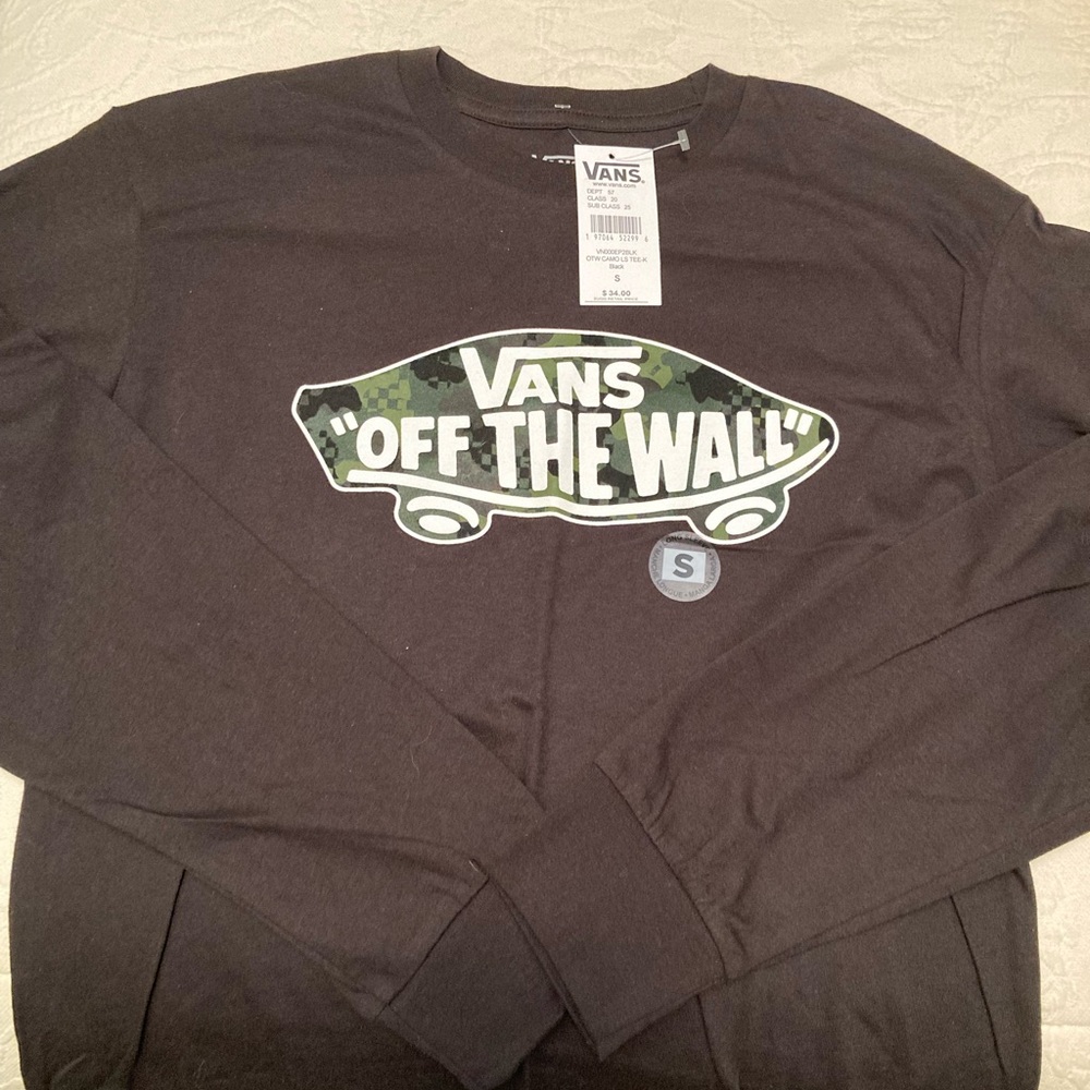 Vans Black OTV Camo Long Sleeve Tee